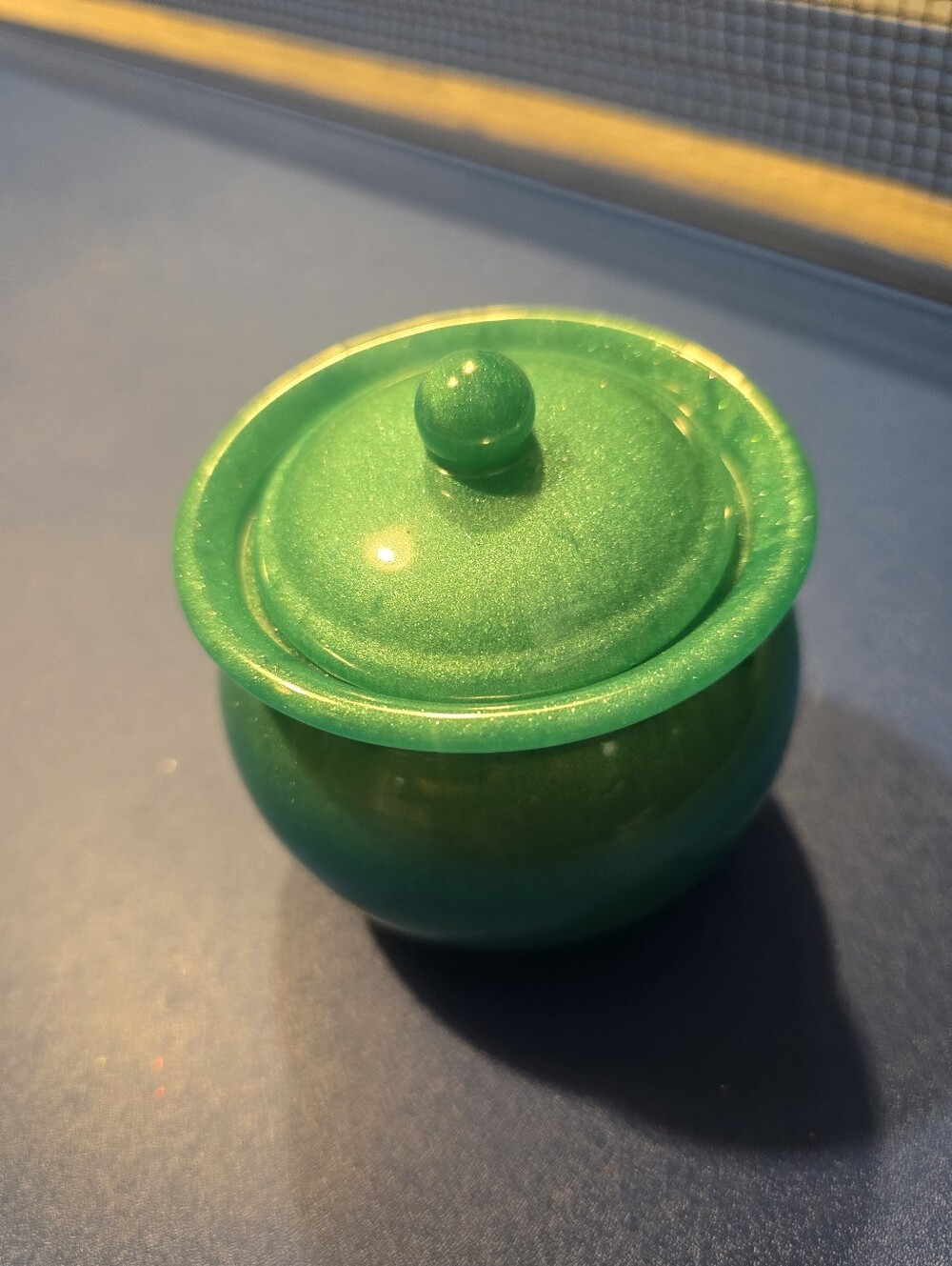 Small Green Decorative Lidded Jar